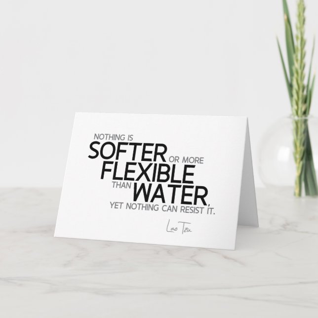 ZITATE: Lao Tzu: Weicher oder flexibel Karte (Vorderseite)