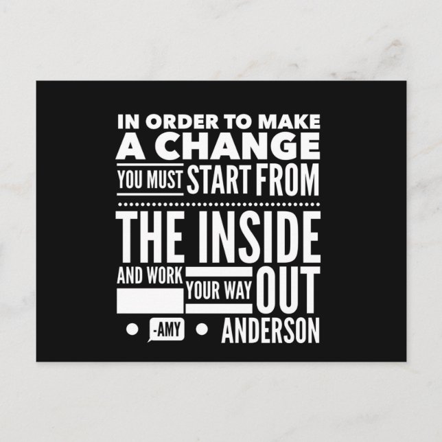 Zitate mit Bedeutung auf Postkarte (Vorderseite)