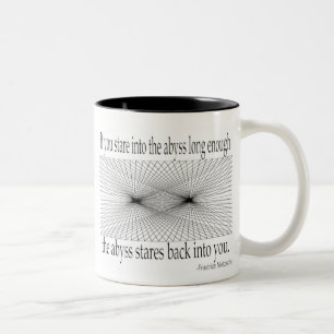 Zitate - Nietzsche, Abgrund - Zweifarbige Tasse