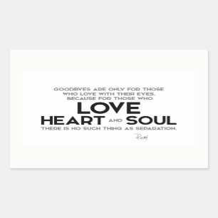 ZITATE: Rumi: Goodbyes, Trennung Rechteckiger Aufkleber