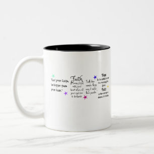 Zitate über Glauben und Hoffnung Zweifarbige Tasse