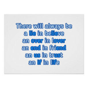 Zitate über Liebe, Leben und Freundschaft Poster