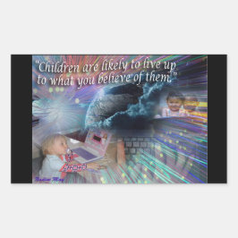 Zitate über unsere Kinder Rechteckiger Aufkleber