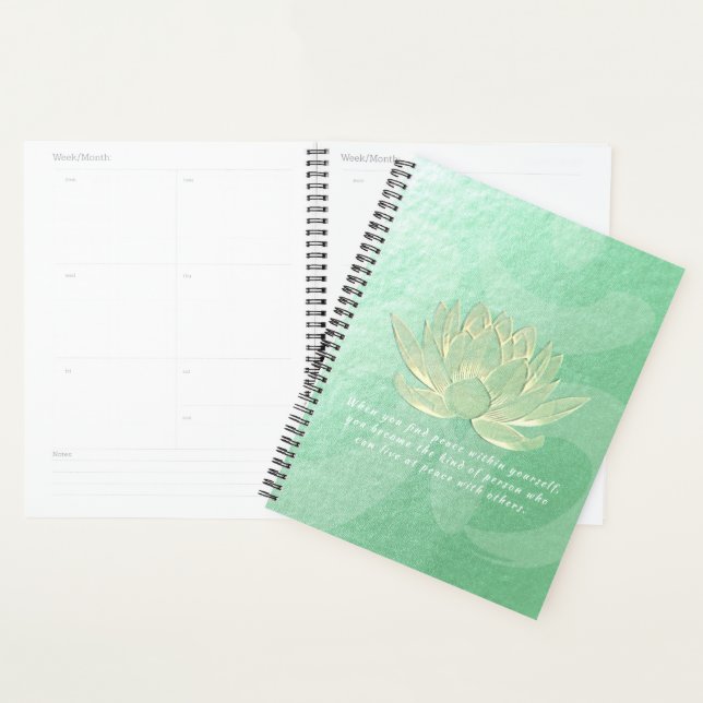 Zitate von Green Gold Lotus Yoga Meditation Instru Planer (Anzeige)