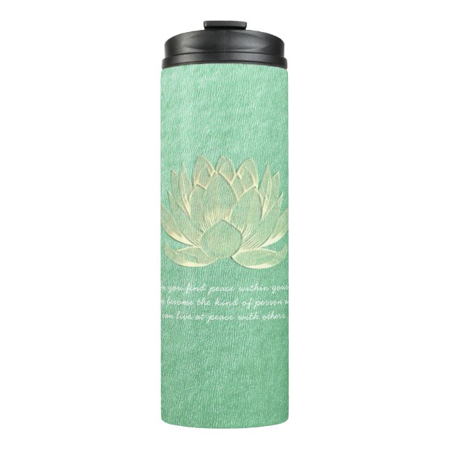 Zitate von Green Gold Lotus Yoga Meditation Instru Thermosbecher (Vorderseite)