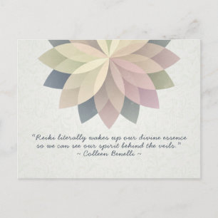 Zitate von Reiki-Meister und Yoga-Meditationslehre Postkarte