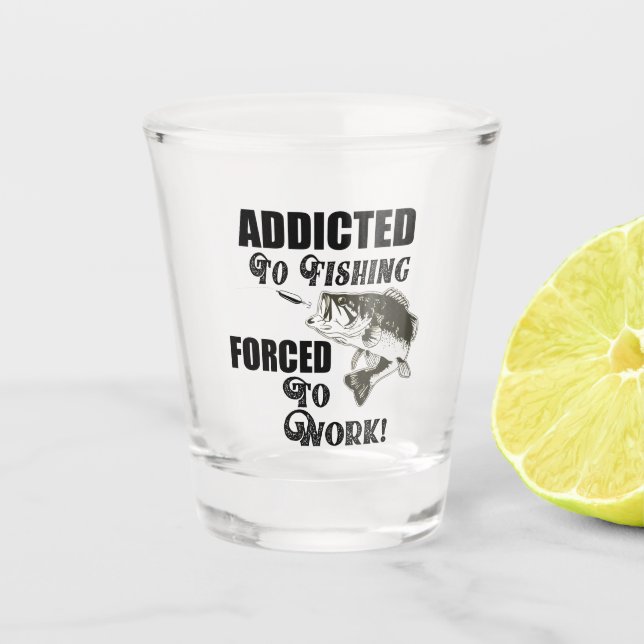 Zitate zur Arbeit: Wolfsbarsch Schnapsglas (Vorderseite)