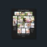 Zitate zur Herzwärmung 11 FotoCollage Schwarz Leinwanddruck<br><div class="desc">Heartwarming Quotes 11 Foto Collage Namen und Jahr Schwarz. Mit diesem elf Foto Collage Design können Sie Ihre Lieblingsmomente aus der Familie anzeigen. Dieses einzigartige, individuell gestaltbare Geschenk für sich selbst oder für Familienmitglieder bietet Ihre Lieblings-11 hochgeschätzte Fotos. Drei sentimentale Zitate sind enthalten: "Lebensschöne Momente", "Zeitlose Erinnerungen machen" und "Sonderzeiten...</div>