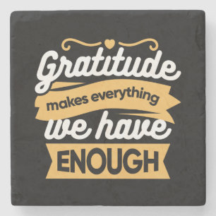 Zitate zur InspirationsDankbarkeit Steinuntersetzer