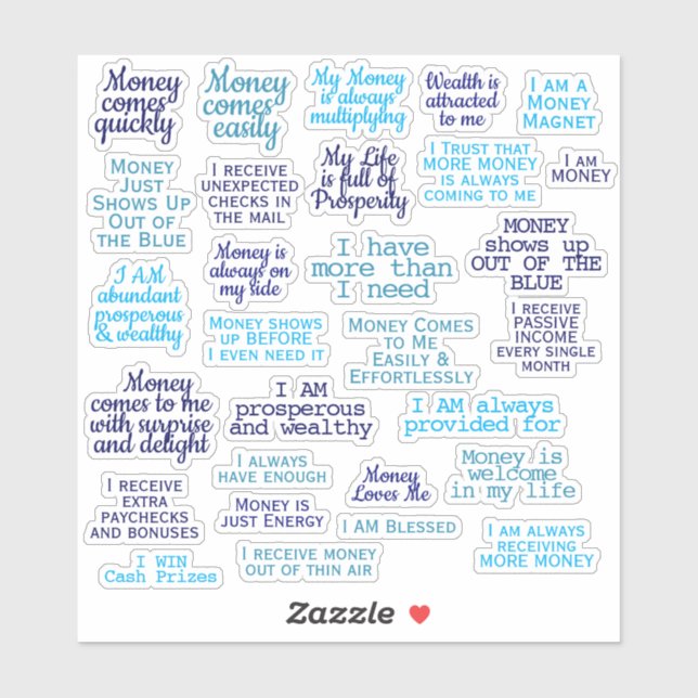 Zitate zur Manifestation von Wohlstand Aufkleber (Blatt)