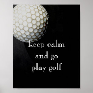 Zitatposter für Golfer in Schwarz und Weiß Poster