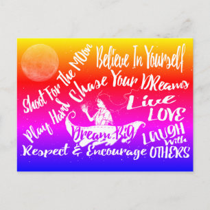 Zitatstars bei Nachtkarte Postkarte