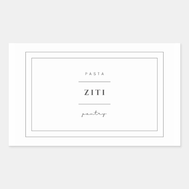 Ziti Pasta Food Label Stickers (Vorderseite)