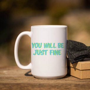 Zitierblockbuchstaben zur Motivation und Ermutigun Kaffeetasse