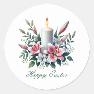 Zitiere Frohe Ostern Kerze  Runder Aufkleber