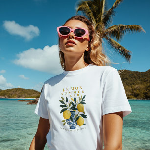 Zitrone Botanisch Italienischer Sommer Mediterran T-Shirt