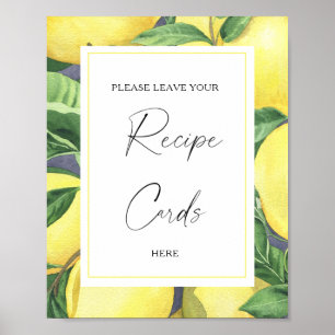 Zitrone Citrus - Ihre Rezeptkarte hier Poster