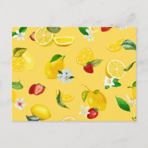 Zitrone & Erdbeere 3 Postkarte
