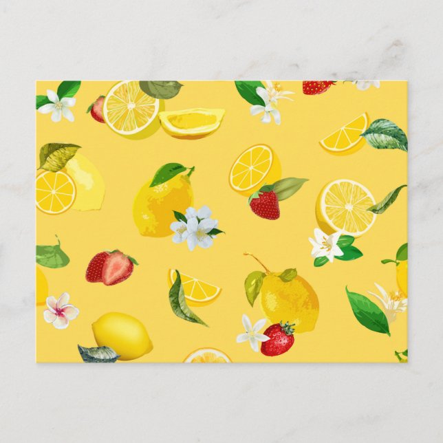 Zitrone & Erdbeere 3 Postkarte (Vorderseite)