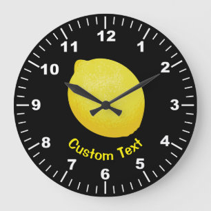 Zitrone Große Wanduhr