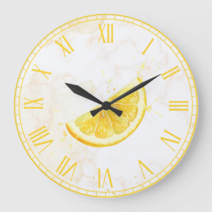 Zitrone Große Wanduhr