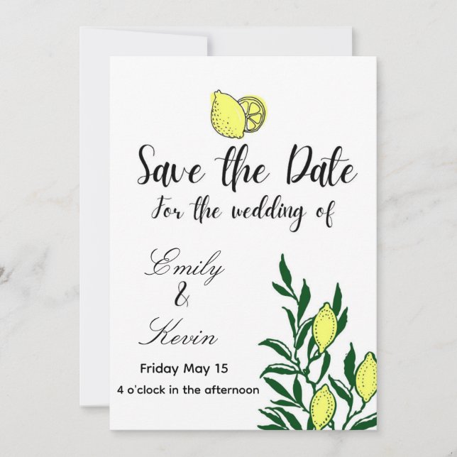 Zitrone Italien Hochzeit  Einladung (Vorderseite)