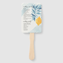 Zitrone mit blauen Blätter botanische Abbildung Fächer