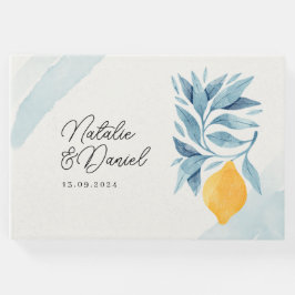 Zitrone mit blauen Blätter botanische Abbildung Gästebuch