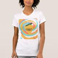 Zitrone mit Haltung und Brille Tie Dye