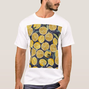 Zitrone, Olivenzweig, nahtloses Vintage. T-Shirt