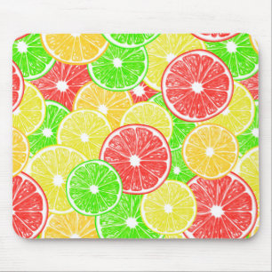 Zitrone, Orange, Grapefruit und Limone Scheiben Mousepad