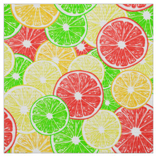 Zitrone, Orange, Grapefruit und Limone Scheiben Stoff
