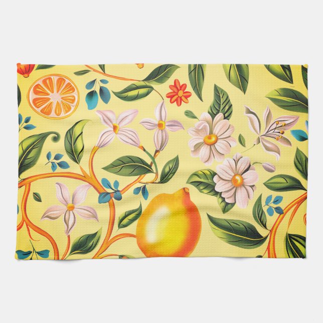 Zitrone & Orangenblüte Geschirrtuch (Horizontal)