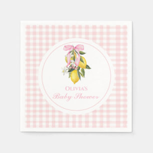 Zitrone Rosa Schleife affige Coquette Babyparty Serviette