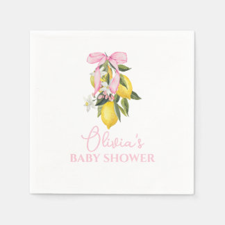 Zitrone Rosa Schleife La Dolce Vita Baby Shower Serviette