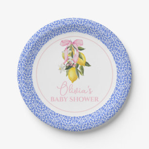 Zitrone Rosa Schleife La Dolce Vita Babyparty Pappteller