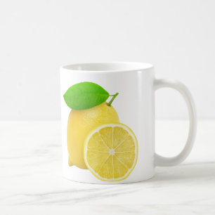 Zitrone schneiden kaffeetasse