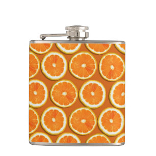 Zitrone schneidet Muster Flachmann