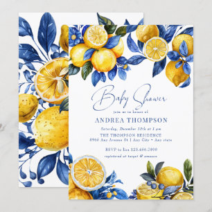 Zitrone Sommer Baby Shower Einladung