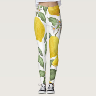 Zitrone: tropisches Obst vintage nahtlos Leggings