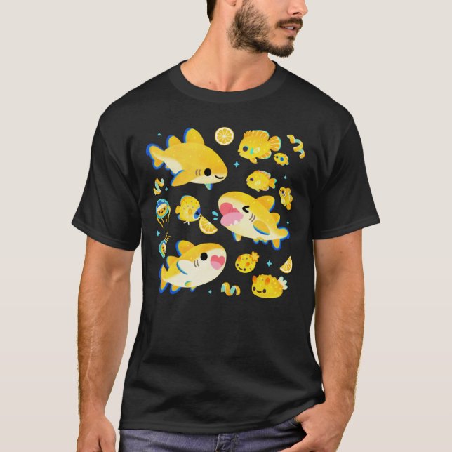 Zitrone und Freunde blau T-Shirt (Vorderseite)