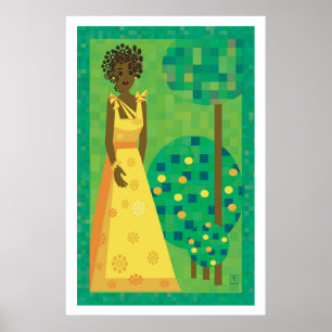 Zitrone und Limette - Mädchen in einem Garten Poster