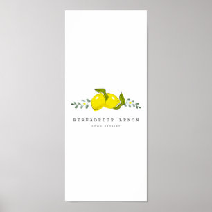 Zitrone & Weiße Blüten Simple Clean Poster