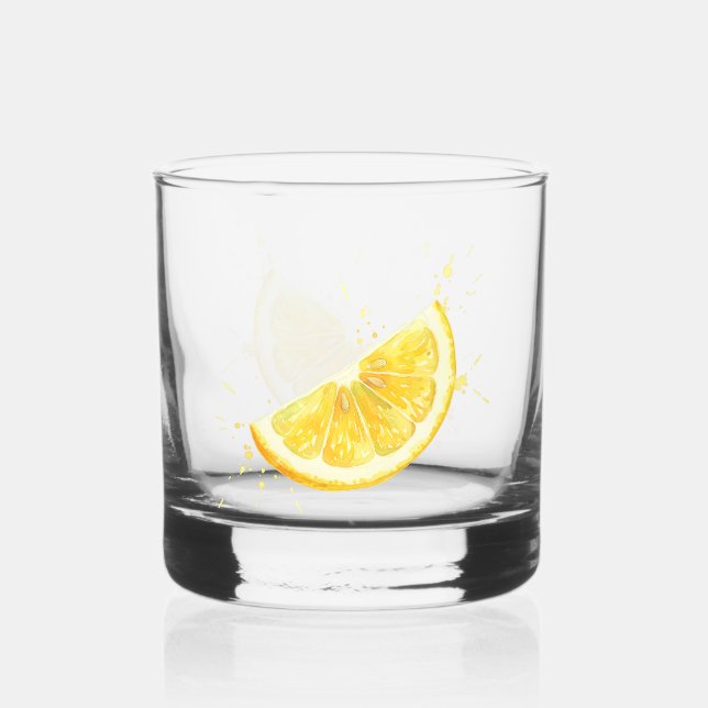 Zitrone Whiskyglas (Vorderseite)