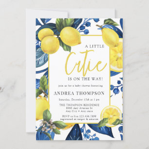 Zitrone   Zitrusfrüchte   Botanische Babydusche Einladung