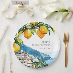 Zitronen-Amalfi-Küste-Junggesellinnenabschied Pappteller
