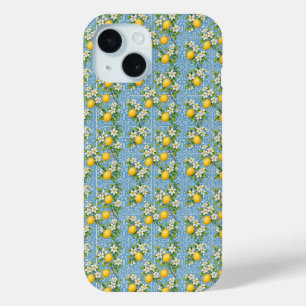 Zitronen-Aquarell Blau Mittelmeer-Fliesenmuster Case-Mate iPhone Hülle