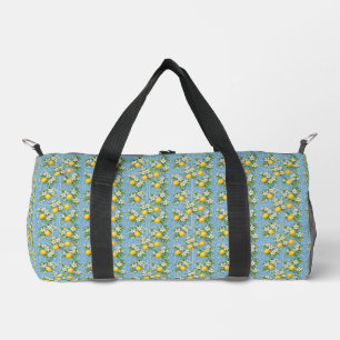 Zitronen-Aquarell-Blau-Mittelmeer-Fliesenmuster Duffle Bag