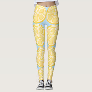 Zitronen auf blassblauem Hintergrund Leggings
