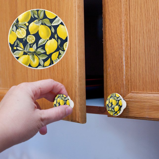 Zitronen auf blau keramikknauf (Von Creator hochgeladen)